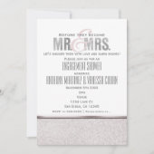 Mr & Mrs Glamour Sparkle Invitation Kaart (Voorkant)