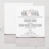 Mr & Mrs Glamour Sparkle Invitation Kaart (Voorkant / Achterkant)