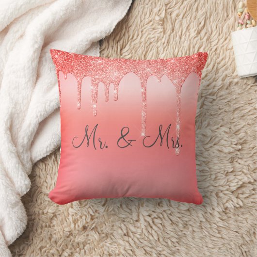 Mr. & Mrs Glitter Wedding Keepomwille Elegant Kussen (Deken)