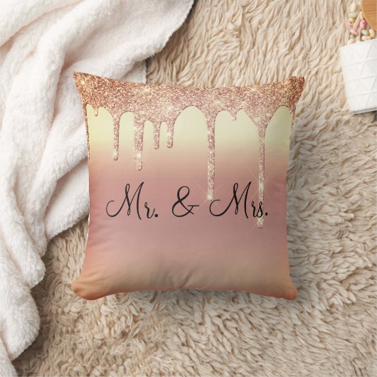 Mr. & Mrs Glitter Wedding Keepomwille Elegant Kussen (Deken)