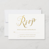 Mr & Mrs Gold Elegant Bruiloft RSVP Reactie Kaarte (Voorkant)