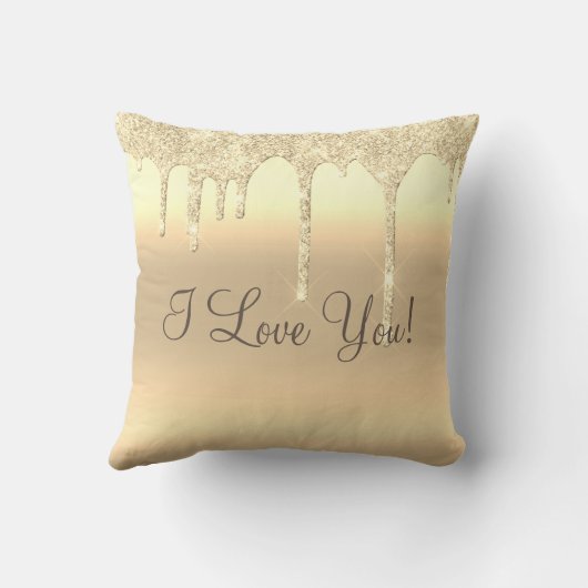 Mr. & Mrs Gold Glitter Wedding Keepomwille Elegant Kussen (Achterkant)