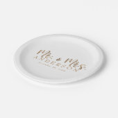 MR. & MRS. Gold Script Typografie Modern Minimaal Papieren Bordje (Gekanteld)