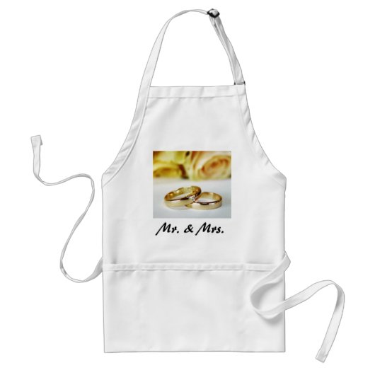 Mr. & Mrs./Gold Wedding Bands Standaard Schort (Voorkant)
