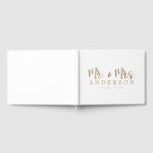 MR. & MRS. Goud Script Typografie Modern Minimaal Gastenboek (Volledig)