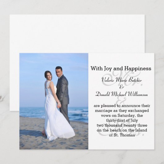 Mr. & Mrs Gray - Aankondiging van het huwelijk met (Voorkant / Achterkant)