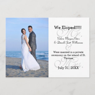 Mr. & Mrs Gray We Eloped - Fotoaankondiging Aankondiging