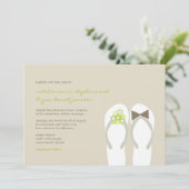 Mr & Mrs Green Teenslippers Beach bruiloft uitnodi Kaart (Staand voorkant)