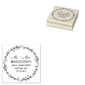 Mr & Mrs Greenery Krans retouradres Rubberstempel (Gestempeld)