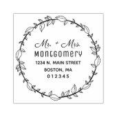 Mr & Mrs Greenery Krans retouradres Rubberstempel (Afrduk)