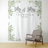 Mr & Mrs Greenery trouwbanner Wandkleed (In situ)