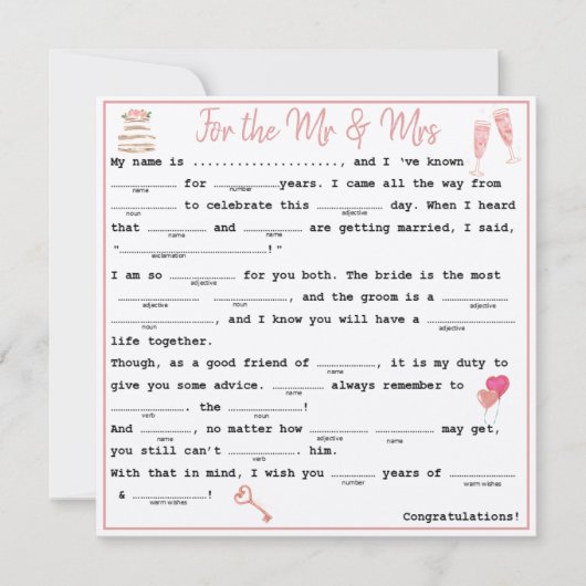 Mr & Mrs Guest libs Kaart (Voorkant)