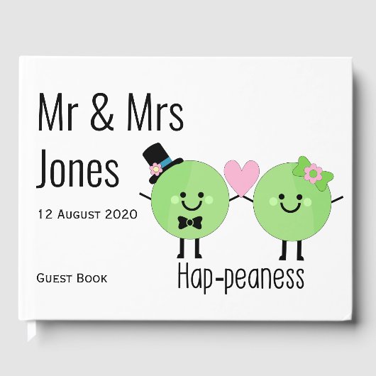 Mr & Mrs Happas Wedding Guest Book Gastenboek (Voorkant)