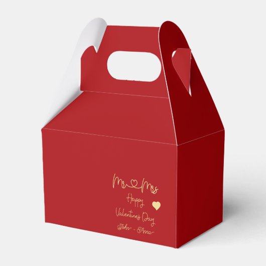 Mr & Mrs Happy Valentine's Day Favor Box Bedankdoosjes (Voorkant Zijde)