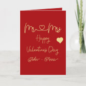 Mr & Mrs Happy Valentine's Day Feestdagen Kaart (Voorkant)