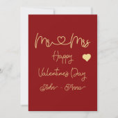 Mr & Mrs Happy Valentine's Day Flat Holiday Card Feestdagenkaart (Voorkant)