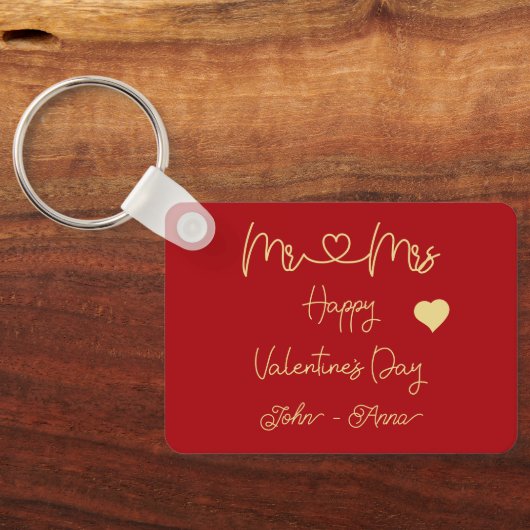Mr & Mrs Happy Valentine's Day Keychain (Achterkant)