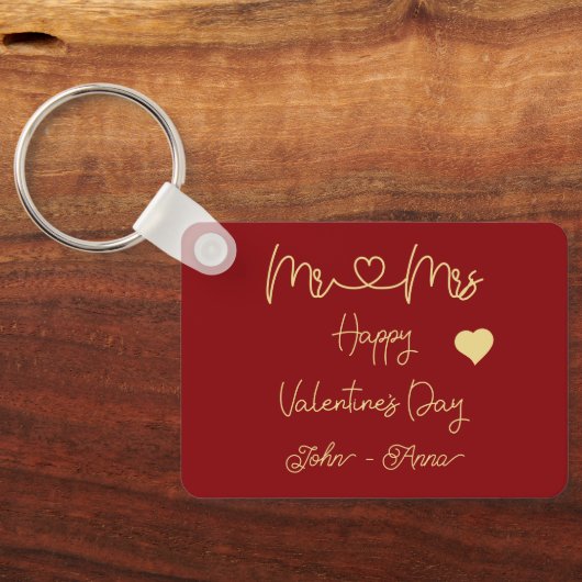 Mr & Mrs Happy Valentine's Day Keychain (Achterkant)