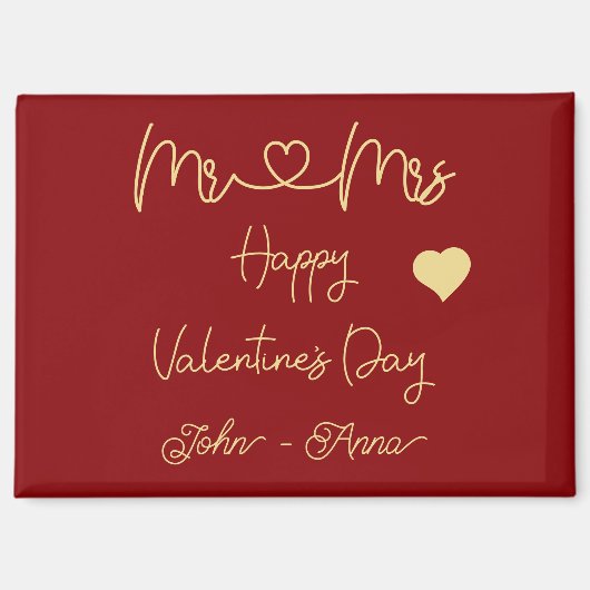 Mr & Mrs Happy Valentine's Day Magnet (Voorkant)