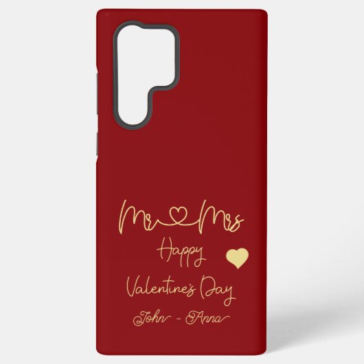Mr & Mrs Happy Valentine's Day Samsung Galaxy Hoesje (Achterkant)