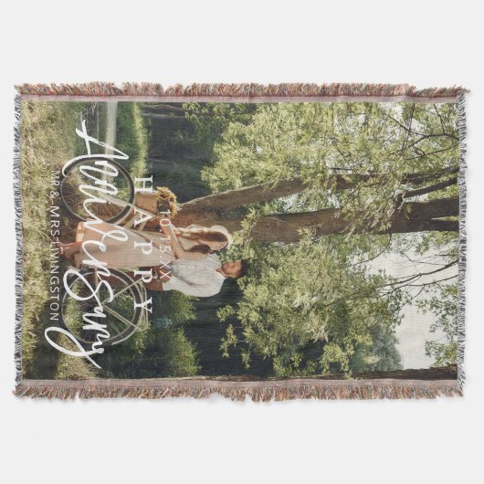 Mr & Mrs Happy Wedding Jubileum Custom Deken (Voorkant)