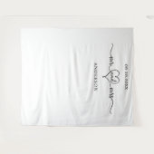 Mr. Mrs hart foto achtergrond bruiloft Wandkleed (Voorkant (horizontaal))