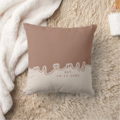 Mr Mrs Hart Script Mocha Beige Trouwkussen Kussen (Deken)