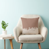 Mr Mrs Hart Script Mocha Beige Trouwkussen Kussen (Stoel)