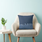 Mr Mrs Hart Script Stof Blauw Trouwkussen Kussen (Stoel)