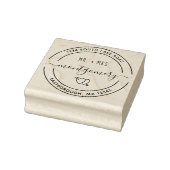 Mr & Mrs Heart 10 Aangepaste Ronde Retouradres Rubberstempel (Stempel)