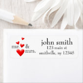 Mr & Mrs Hearts adres gelabeld Etiket (Insitu)