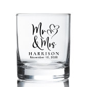 Mr Mrs Hearts bruid bruidegom bruiloft Whisky Glas