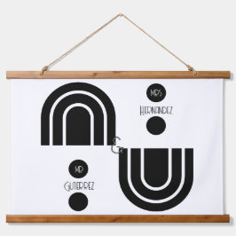 "Mr & MRS" houten tapijt Hangend Wandkleed