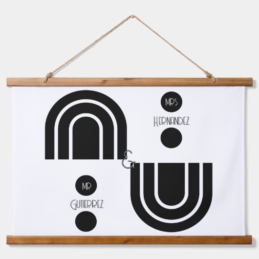  "Mr & MRS" houten tapijt Hangend Wandkleed (Voorkant)