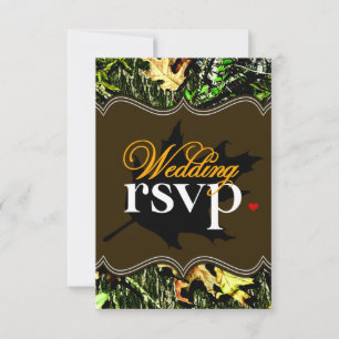 Mr & Mrs Hunting Camo Brown Wedding RSVP-kaarten RSVP Kaartje