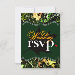 Mr & Mrs Hunting Camo Green Wedding RSVP-kaarten RSVP Kaartje