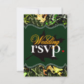 Mr & Mrs Hunting Camo Green Wedding RSVP-kaarten RSVP Kaartje (Voorkant)