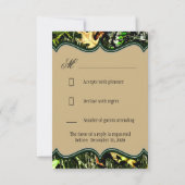 Mr & Mrs Hunting Camo Green Wedding RSVP-kaarten RSVP Kaartje (Achterkant)