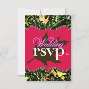 Mr & Mrs Hunting Camo Hot Pink Wedding RSVP-kaarte RSVP Kaartje