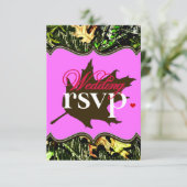 Mr & Mrs Hunting Camo Pink Wedding RSVP-kaarten RSVP Kaartje (Staand voorkant)