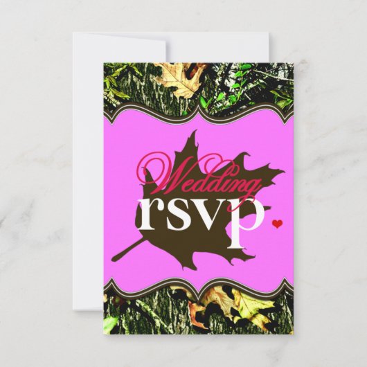 Mr & Mrs Hunting Camo Pink Wedding RSVP-kaarten RSVP Kaartje (Voorkant)