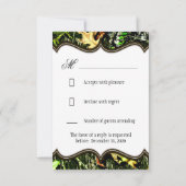 Mr & Mrs Hunting Camo Pink Wedding RSVP-kaarten RSVP Kaartje (Achterkant)