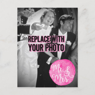 "Mr & Mrs." Huwelijksfoto Briefkaart