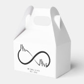 Mr & Mrs Infinity Symbool Bruiloft Bedankdoosjes (Voorkant Zijde)