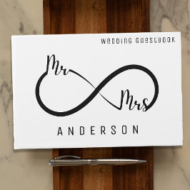 Mr & Mrs Infinity Symbool Bruiloft Gastenboek
