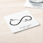Mr & Mrs Infinity Symbool Bruiloft Kartonnen Onderzetters (Schuin)
