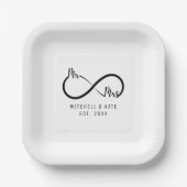 Mr & Mrs Infinity Symbool Bruiloft Papieren Bordje (Voorkant)