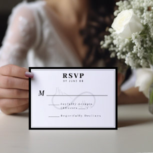Mr & Mrs Infinity Symbool Bruiloft RSVP Kaartje