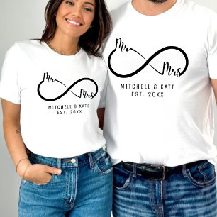 Mr & Mrs Infinity Symbool Bruiloft T-shirt
