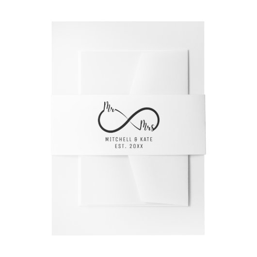 Mr & Mrs Infinity Symbool Bruiloft Uitnodigingen Wikkel (Voorkant Voorbeeld)